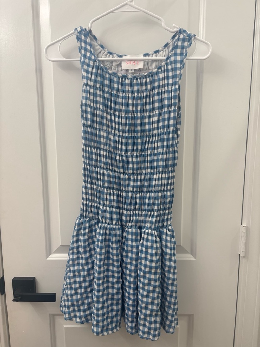 House of Spence blue and white gingham dress